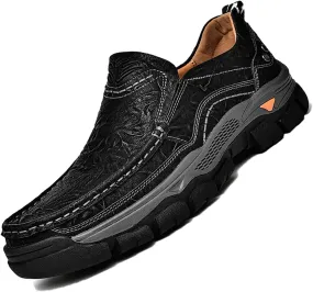 2023 Autumn Winter Men's Fashion Business Leather Loafers Comfortable Slip On Casual Walking Shoes Outdoor Travel Office Work Shoes