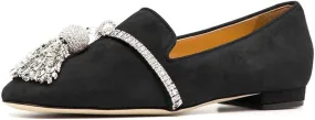 FSJ Women Trendy Round Toe Loafers Fringed Rhinestones Decor Flats Comfort Walking Ballet Shoes Size 4-15 US
