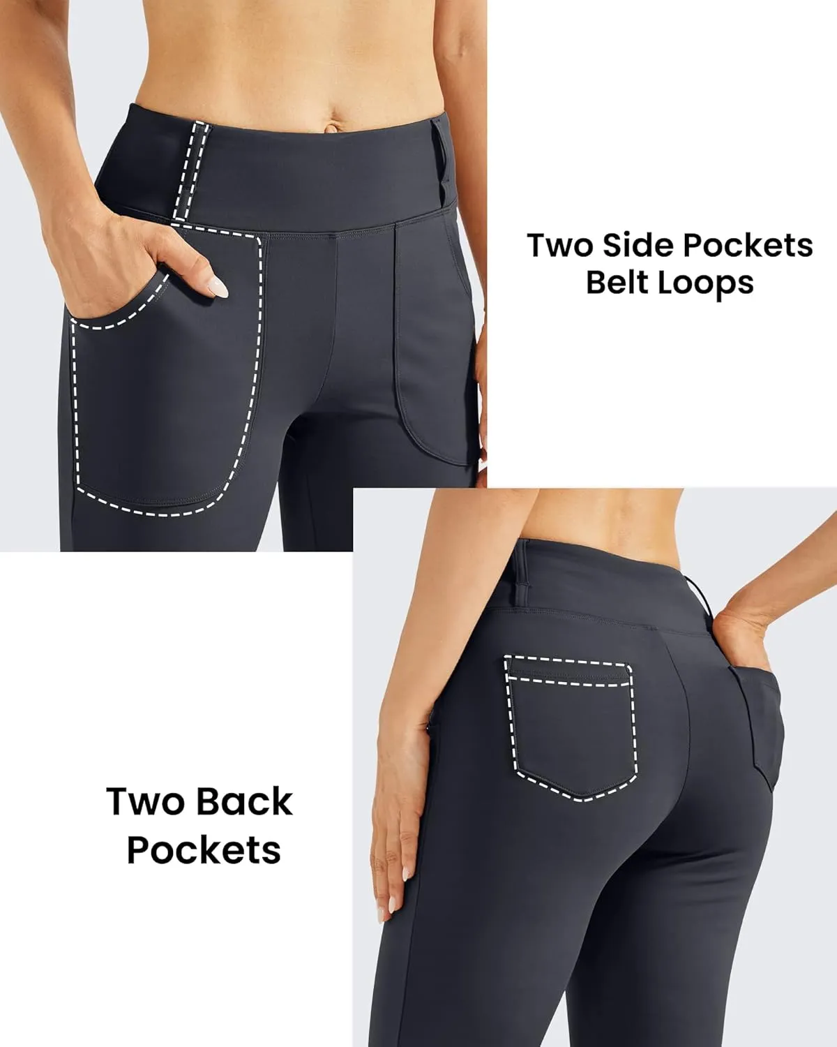 G4Free Fleece Lined Leggings Women Yoga Dress Pants with 4 Pockets Stretchy Work Pants Business Casual 29"/31"/33"