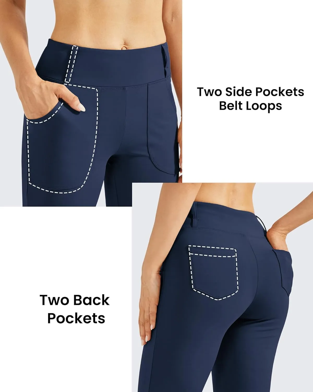 G4Free Fleece Lined Leggings Women Yoga Dress Pants with 4 Pockets Stretchy Work Pants Business Casual 29"/31"/33"