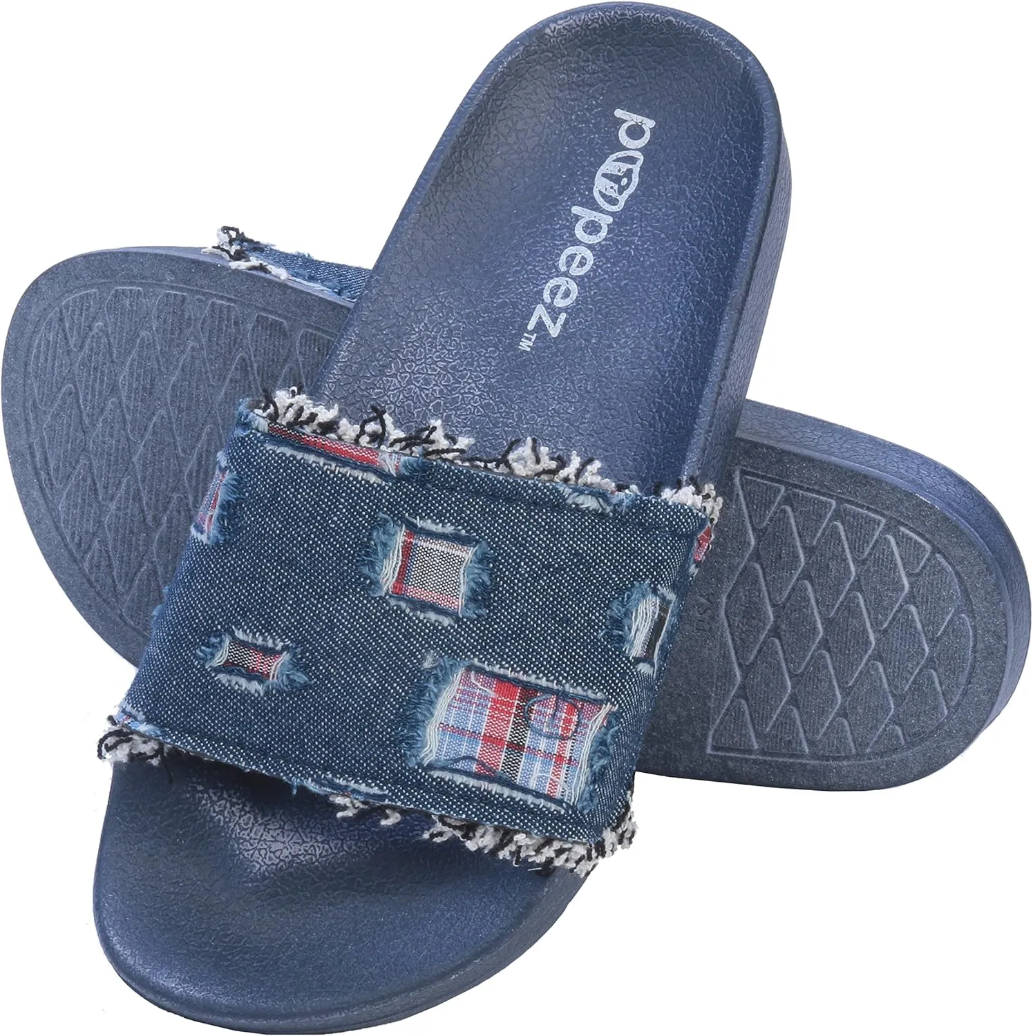 Girl's Sandals Open Toe Slide Denim Slipper Danim/Plaid
