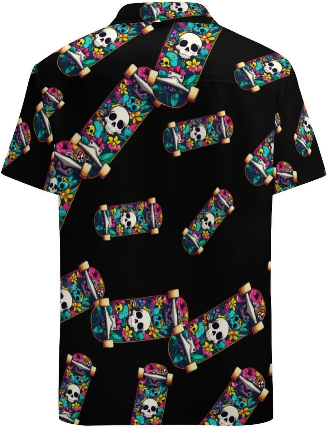 Graffiti Skateboard Mens Long Sleeve Button Up Shirts Hawaiian Printed Beach Shirt Casual Tops