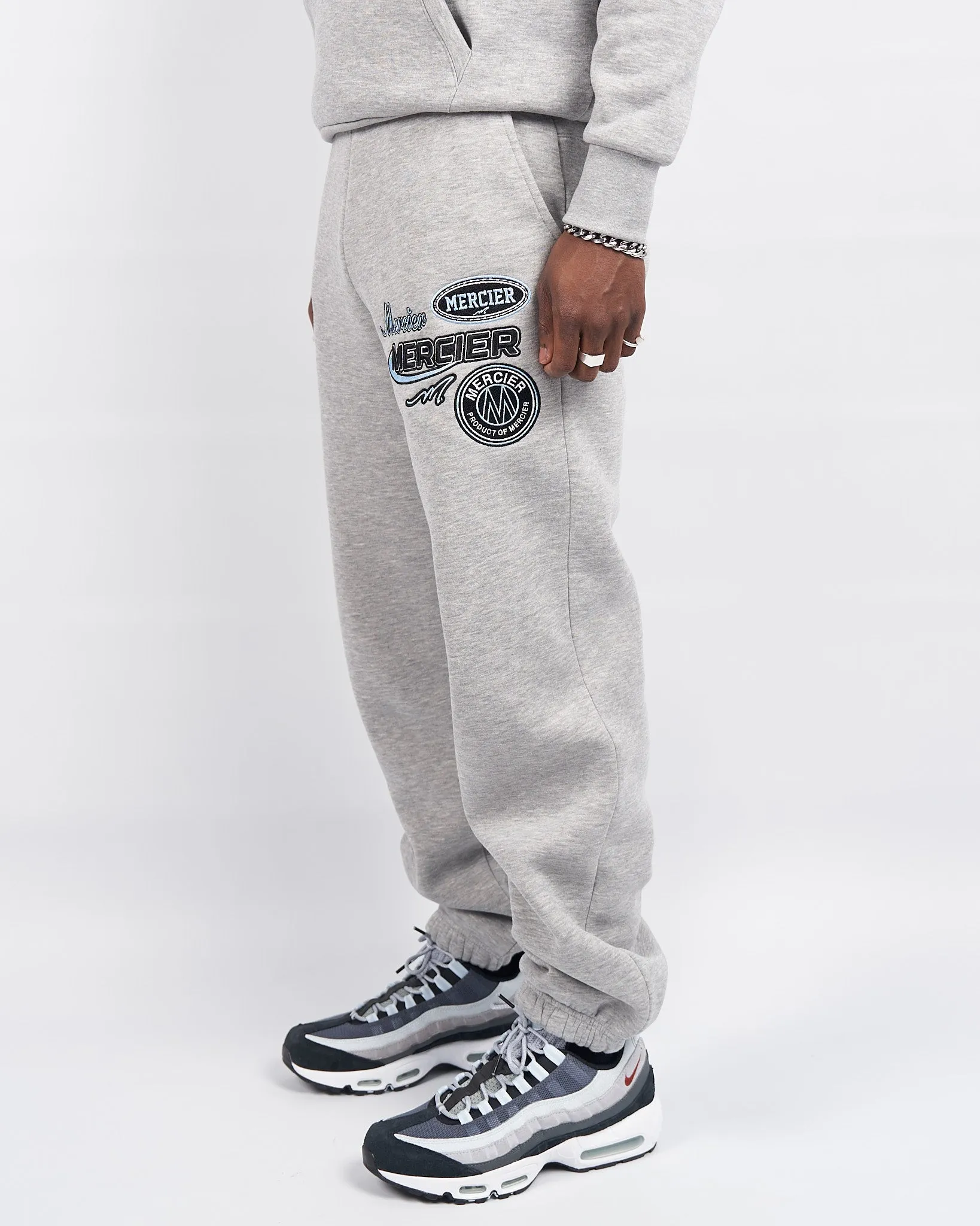 Grey Marl Racer Badge Joggers