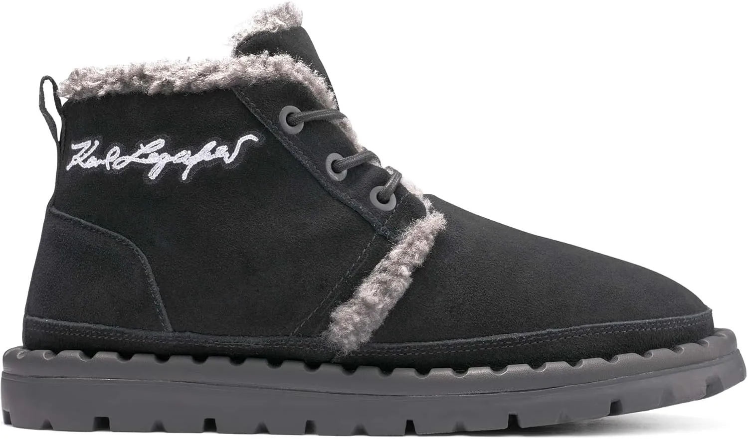 Karl Lagerfeld Paris Men's Suede Chukka Faux Shearling Lining Boot Combat