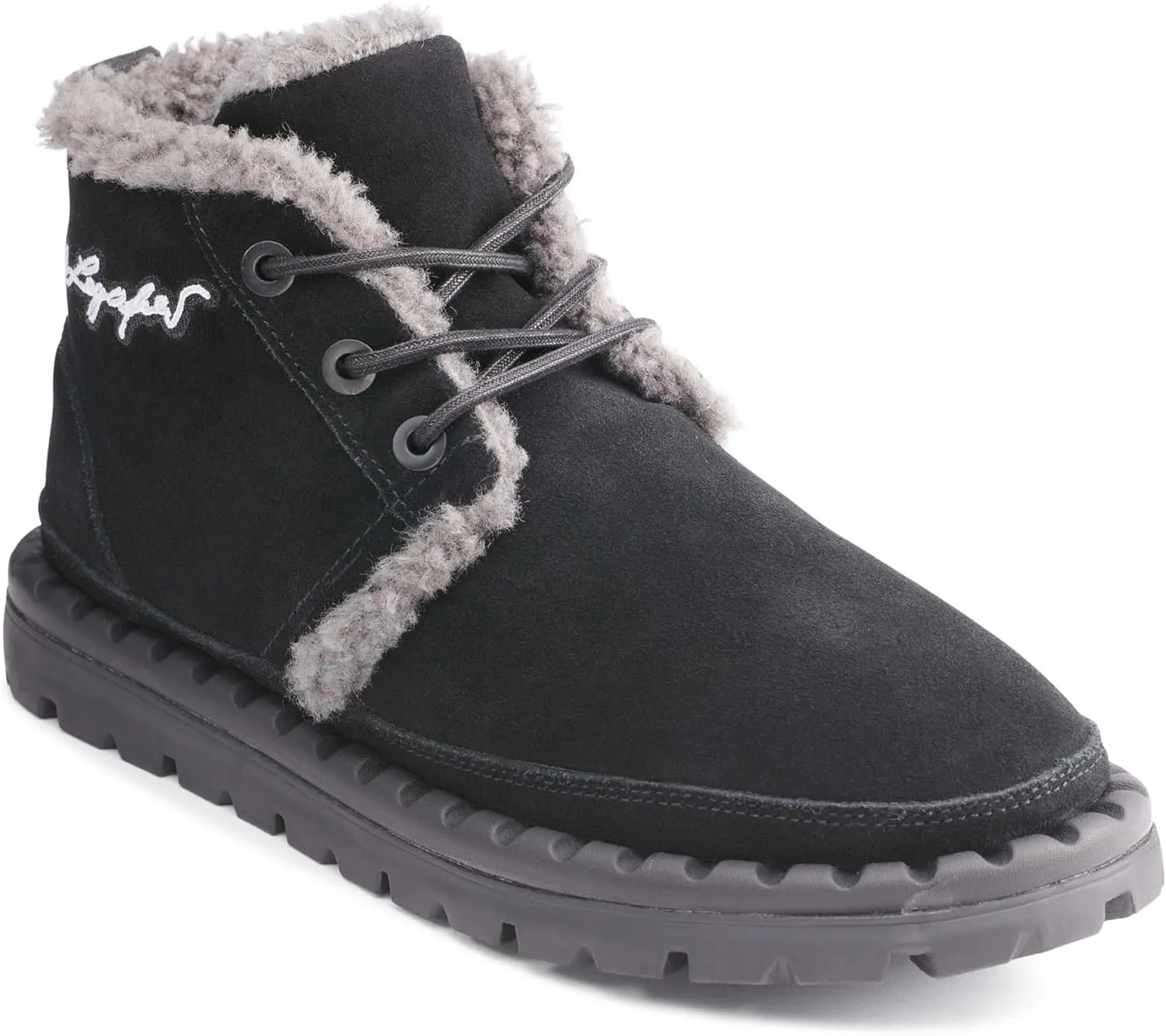 Karl Lagerfeld Paris Men's Suede Chukka Faux Shearling Lining Boot Combat