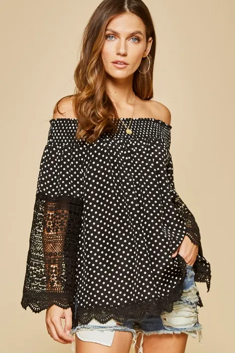 Polka Dots and Lace Top