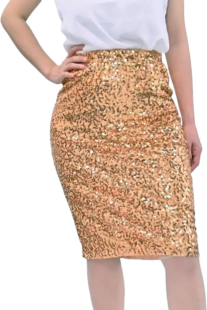 Sequin Skirt for Women, Sparkly Skirt for Women, Glitter Skirt for Holiday Christmas Party New Years Eve