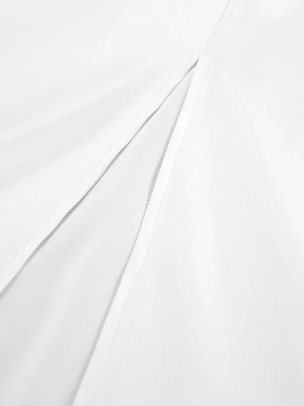 Solid Color Split-Back A-Line Skirts Bottoms