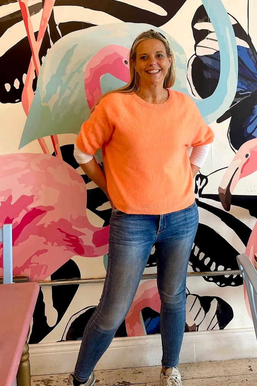 Sophie Alpaca Blend Crew Knit Jumper | Tangerine