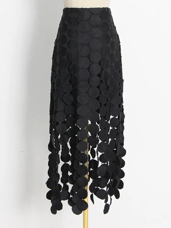 Urban Irregularity Tasseled Embroidered  Skirts