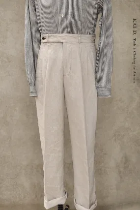 Wide Leg Matisse Pants - Oatmeal Linen - 33