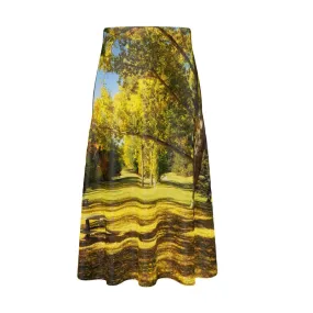 Women's Midi Skirt - Confederation Park in the Fall